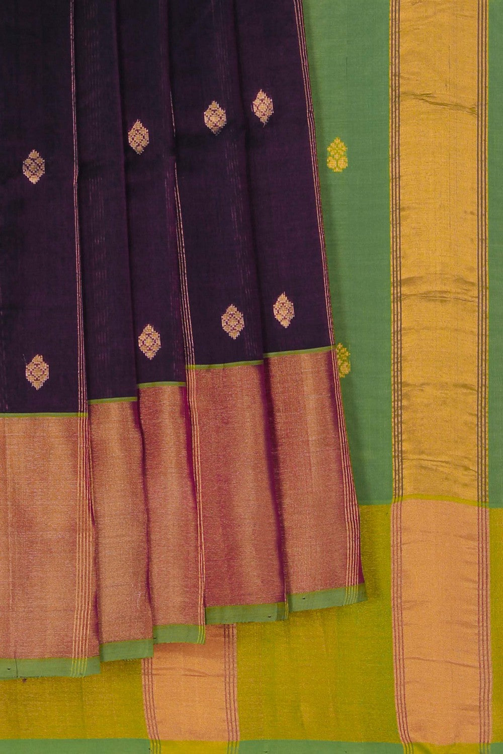 Image of Silk Cotton Violet Saree