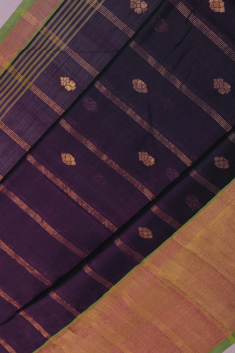 Image of Silk Cotton Violet Saree