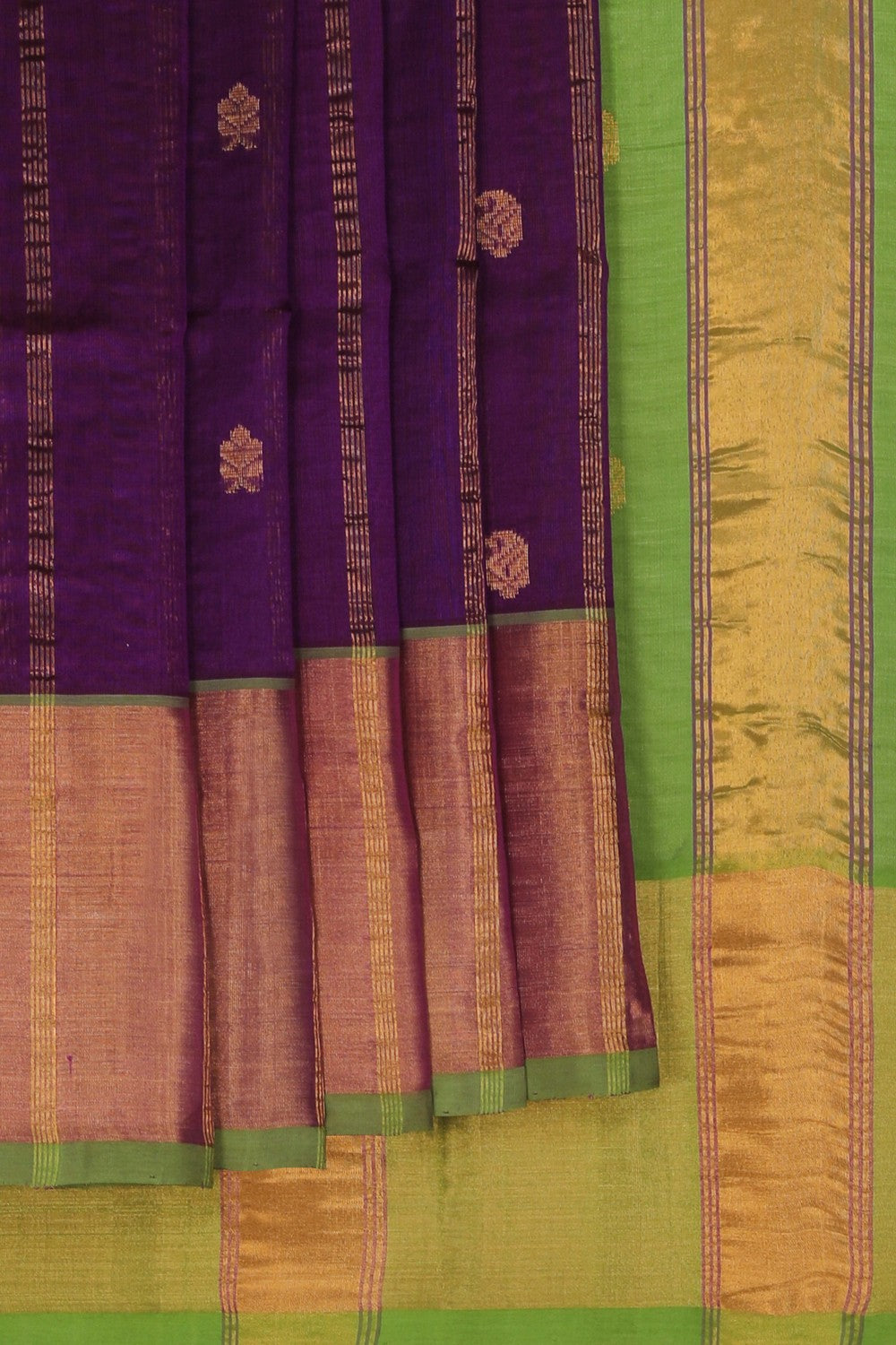 Image of Silk Cotton Purple Saree