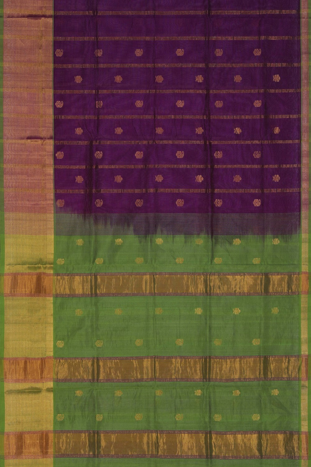 Image of Silk Cotton Purple Saree