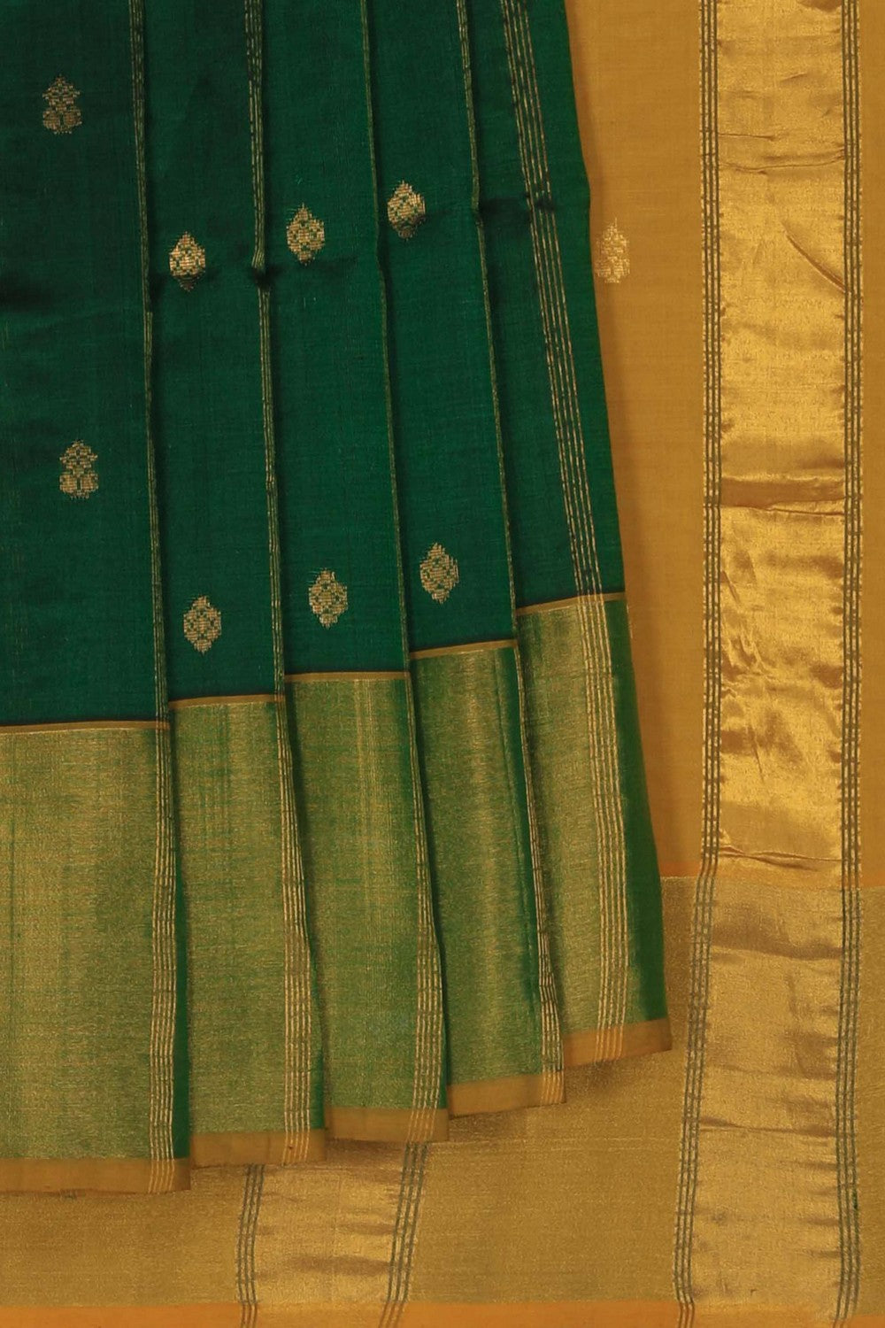 Image of Silk Cotton Green Saree