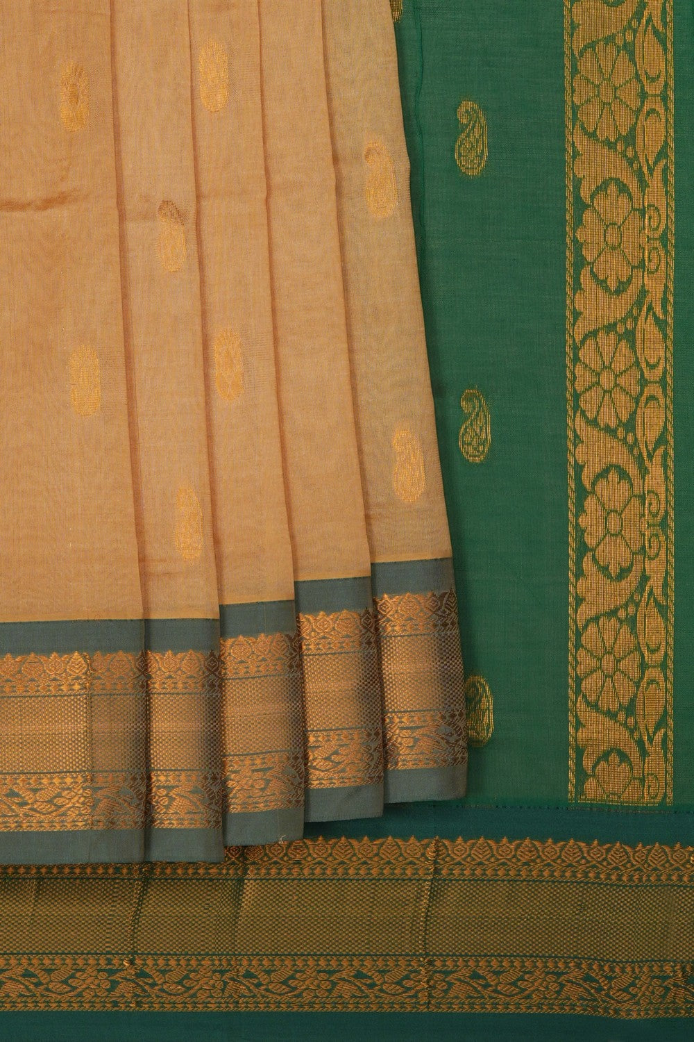 Image of South Cotton Silk Beige Saree