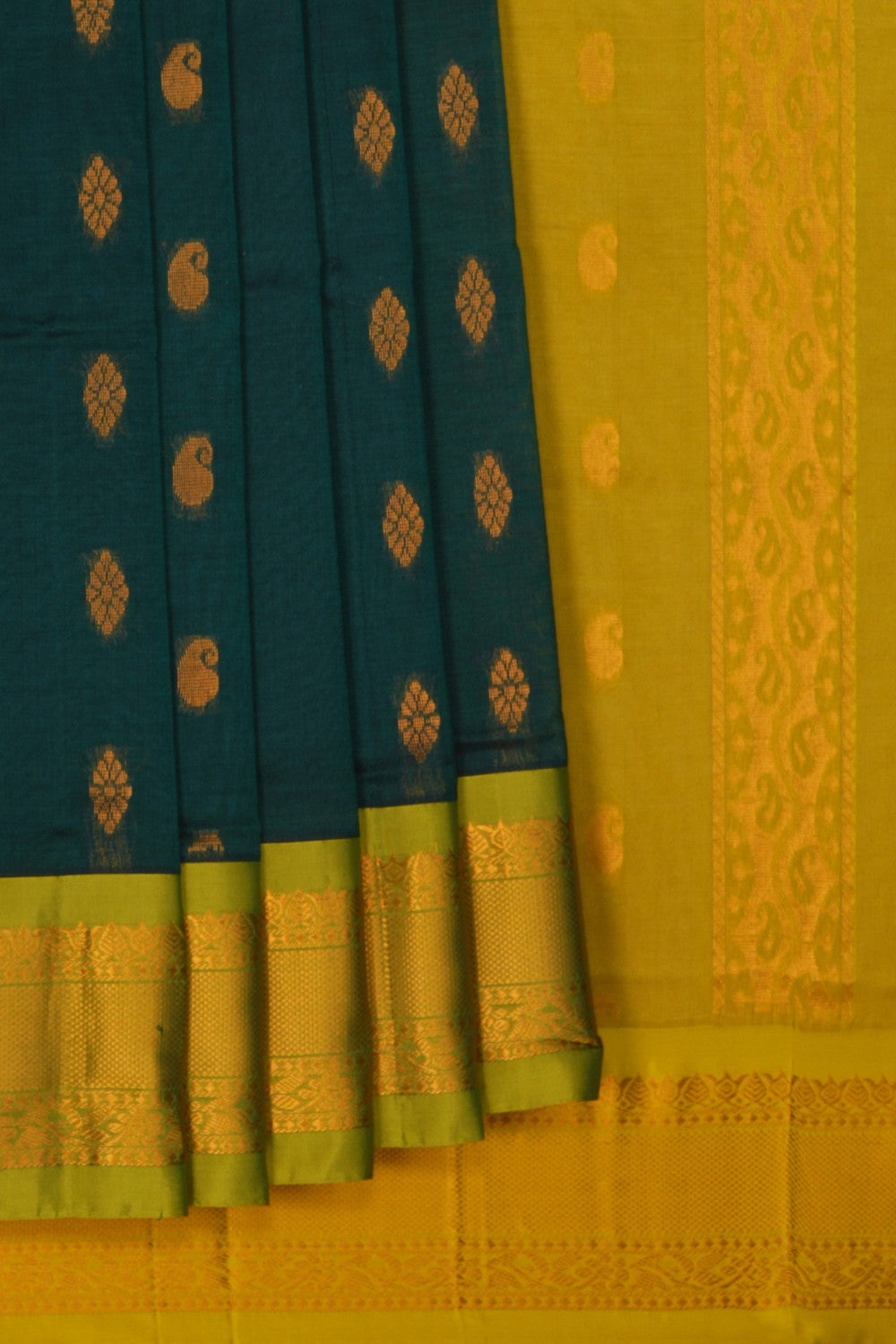 Image of South Cotton Silk Green Saree