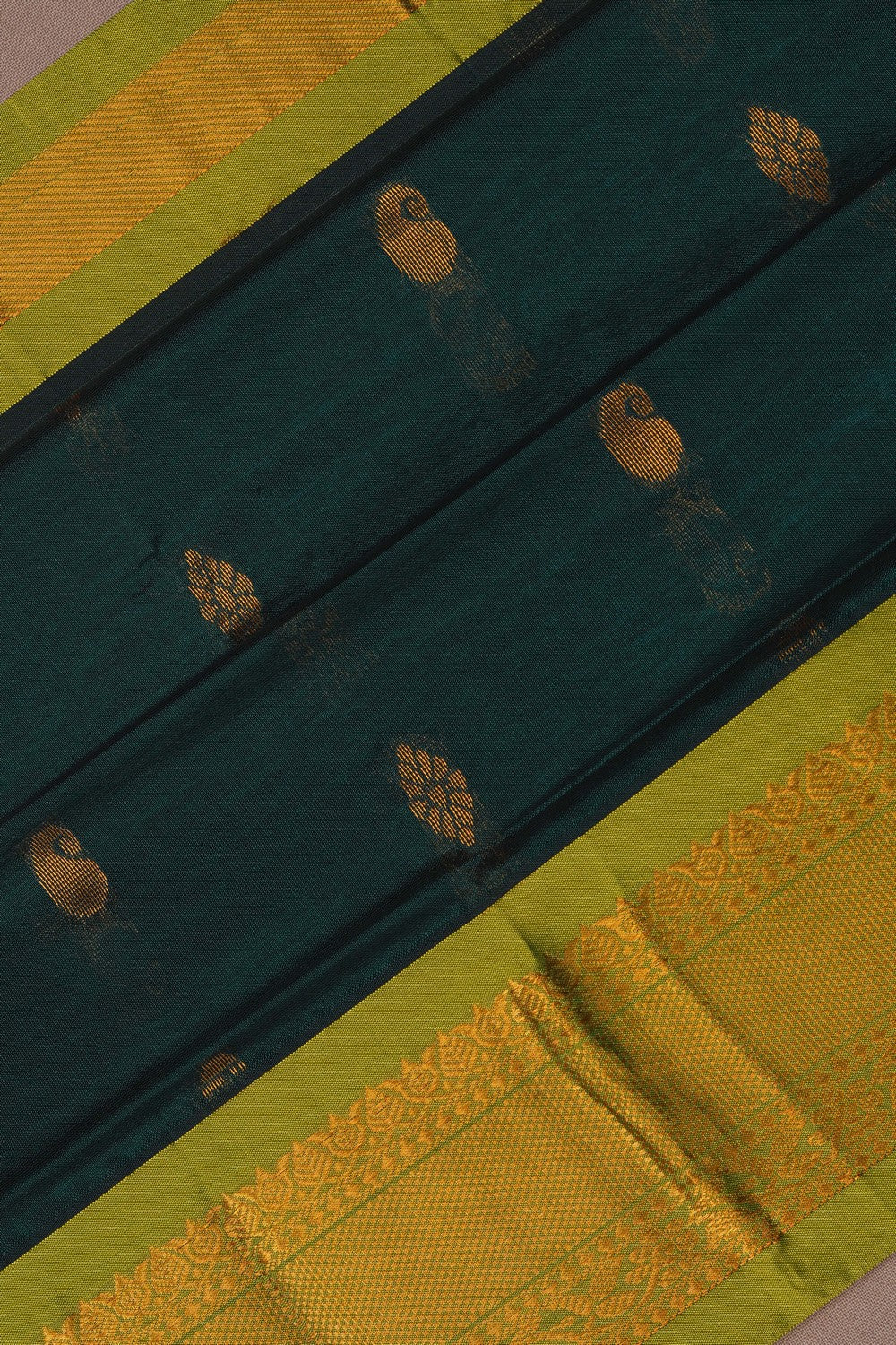 Image of South Cotton Silk Green Saree