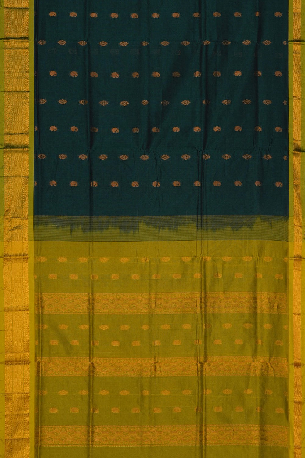 Image of South Cotton Silk Green Saree