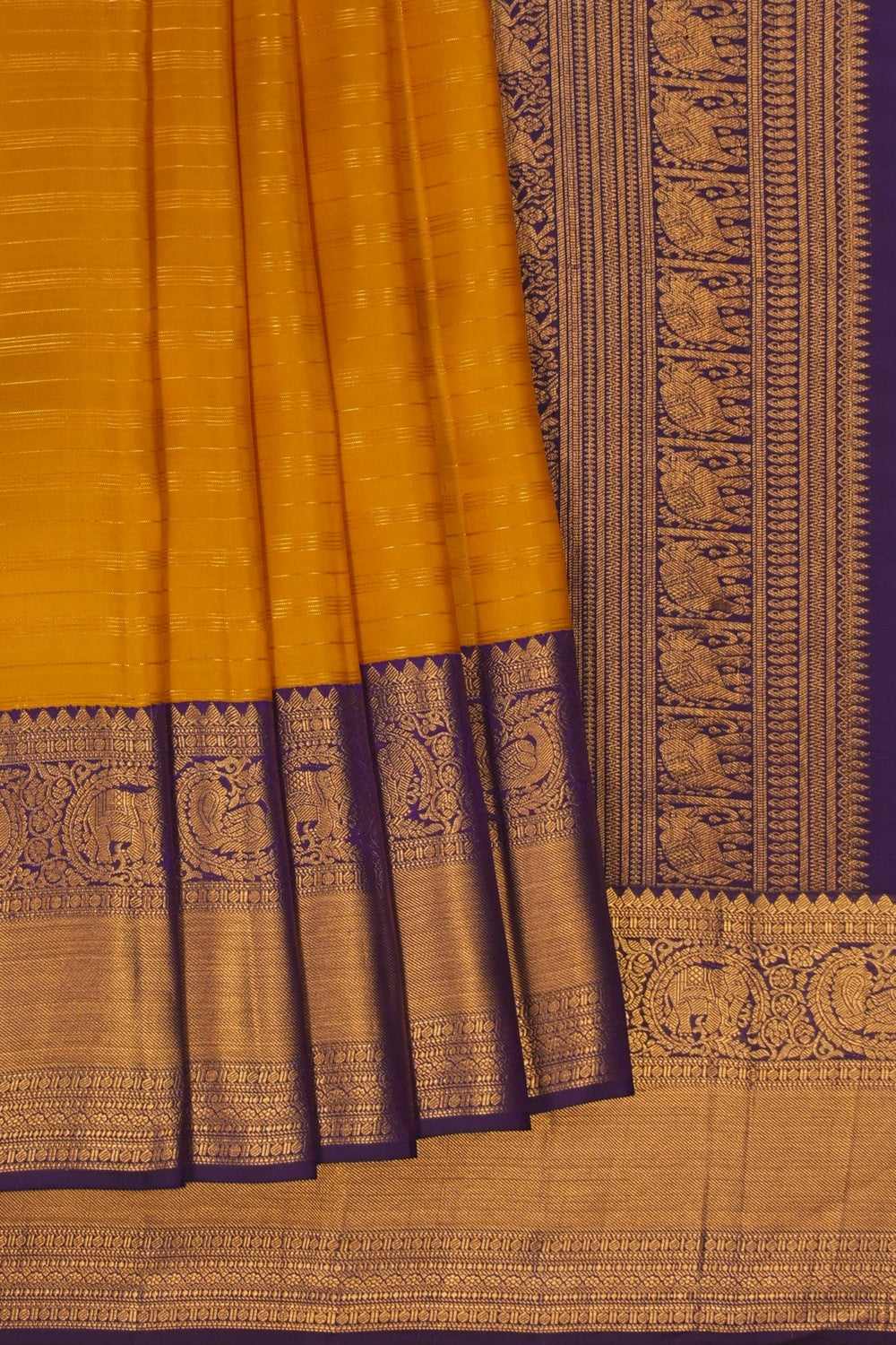 Image of Kanchipattu Mustard Saree