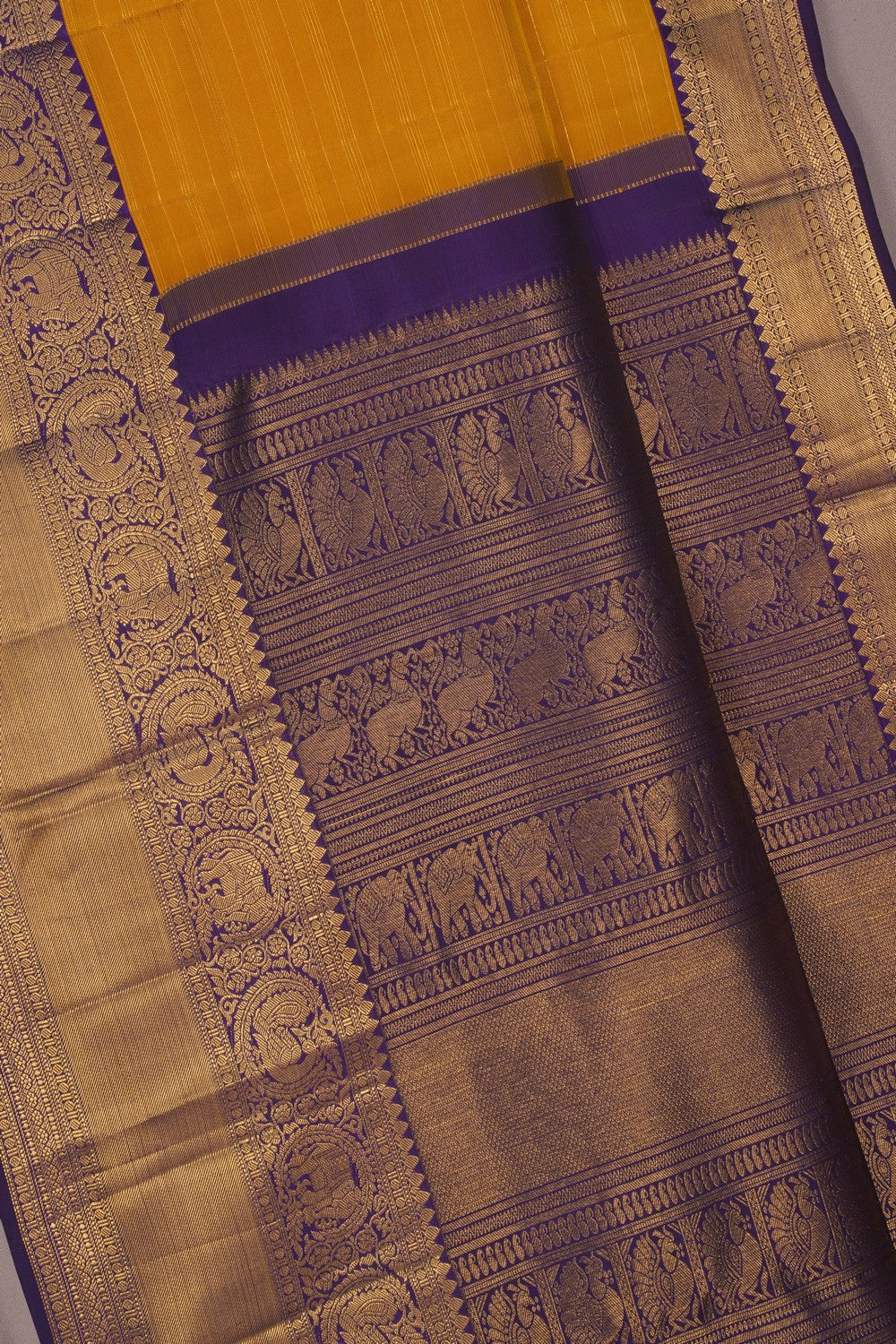 Image of Kanchipattu Mustard Saree