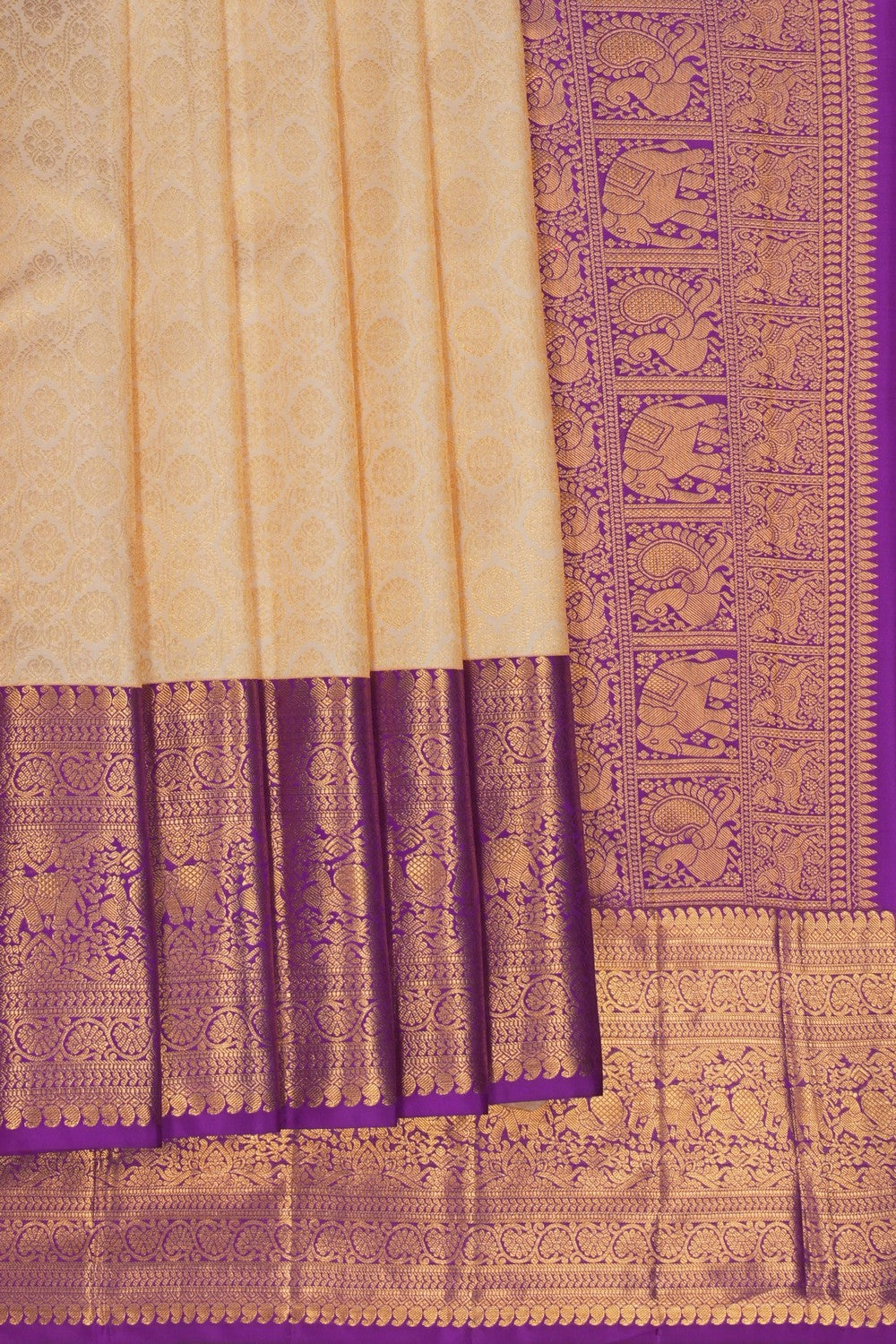 Image of Kanchipattu Brocade Off-White Saree