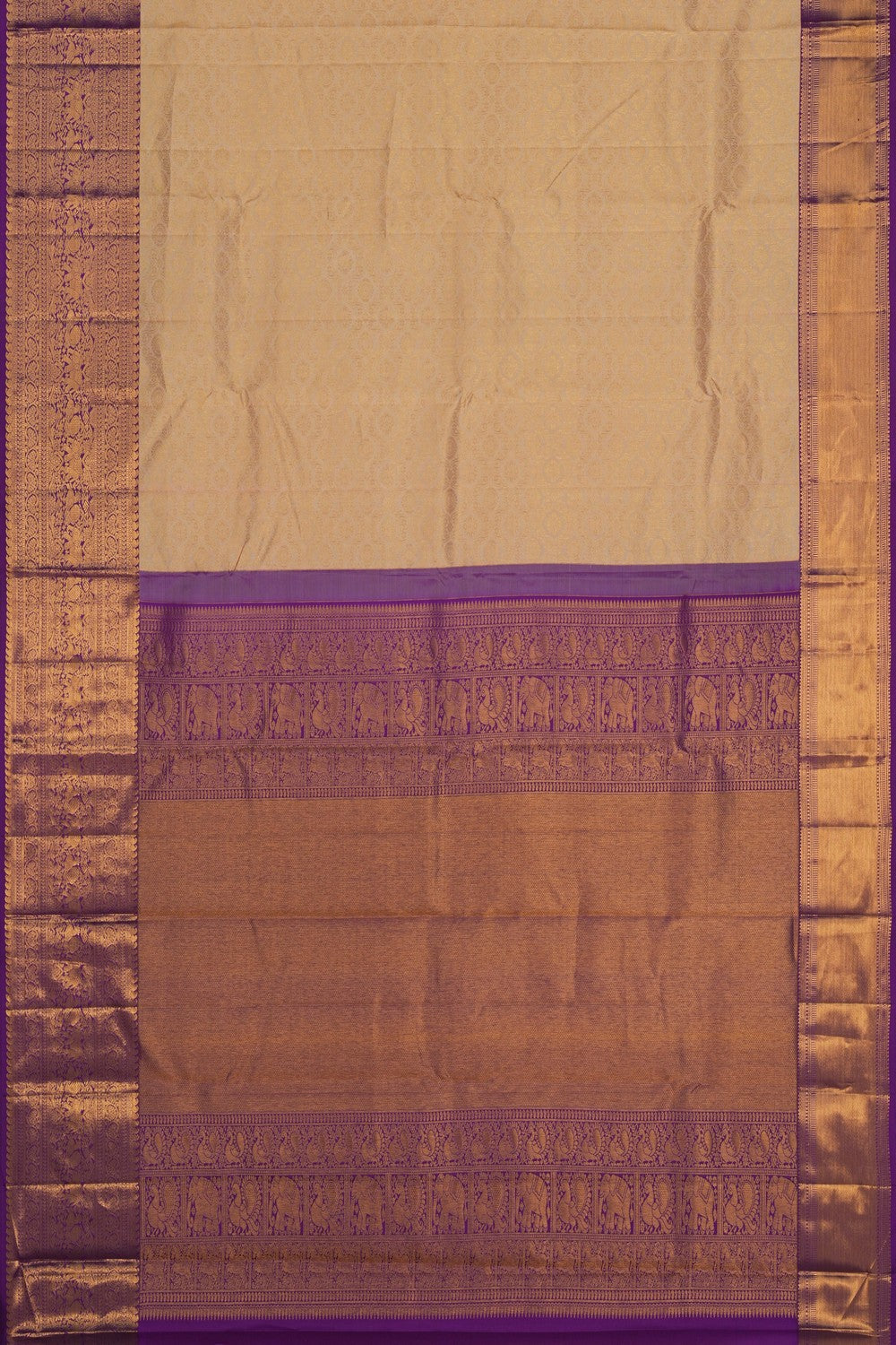 Image of Kanchipattu Brocade Off-White Saree