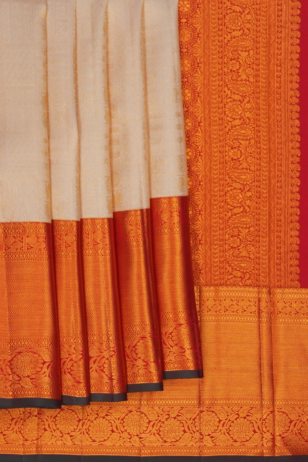 Image of Kanchipattu Brocade Off-White Saree