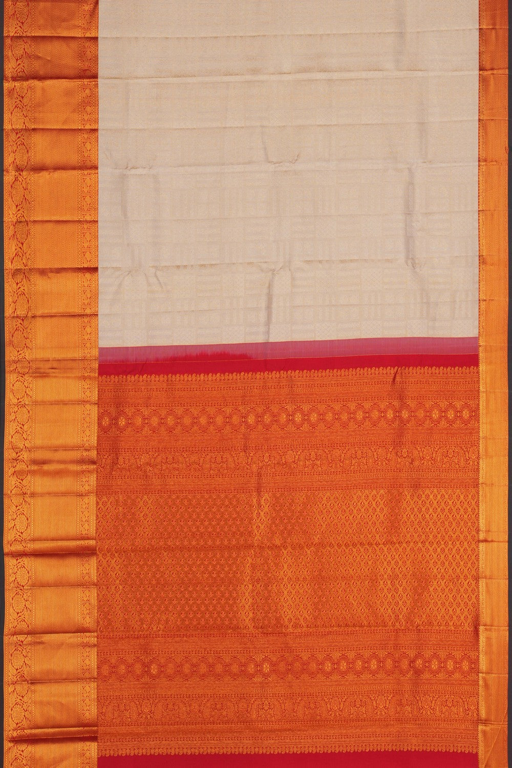Image of Kanchipattu Brocade Off-White Saree