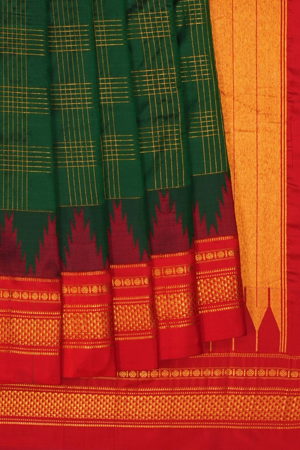Image of Narayanpet Silk Green Saree