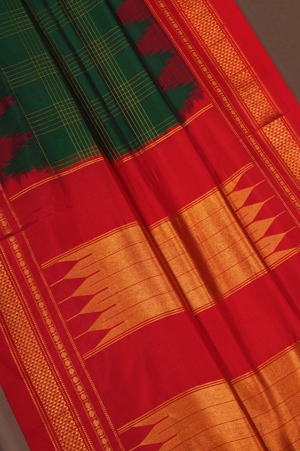 Image of Narayanpet Silk Green Saree