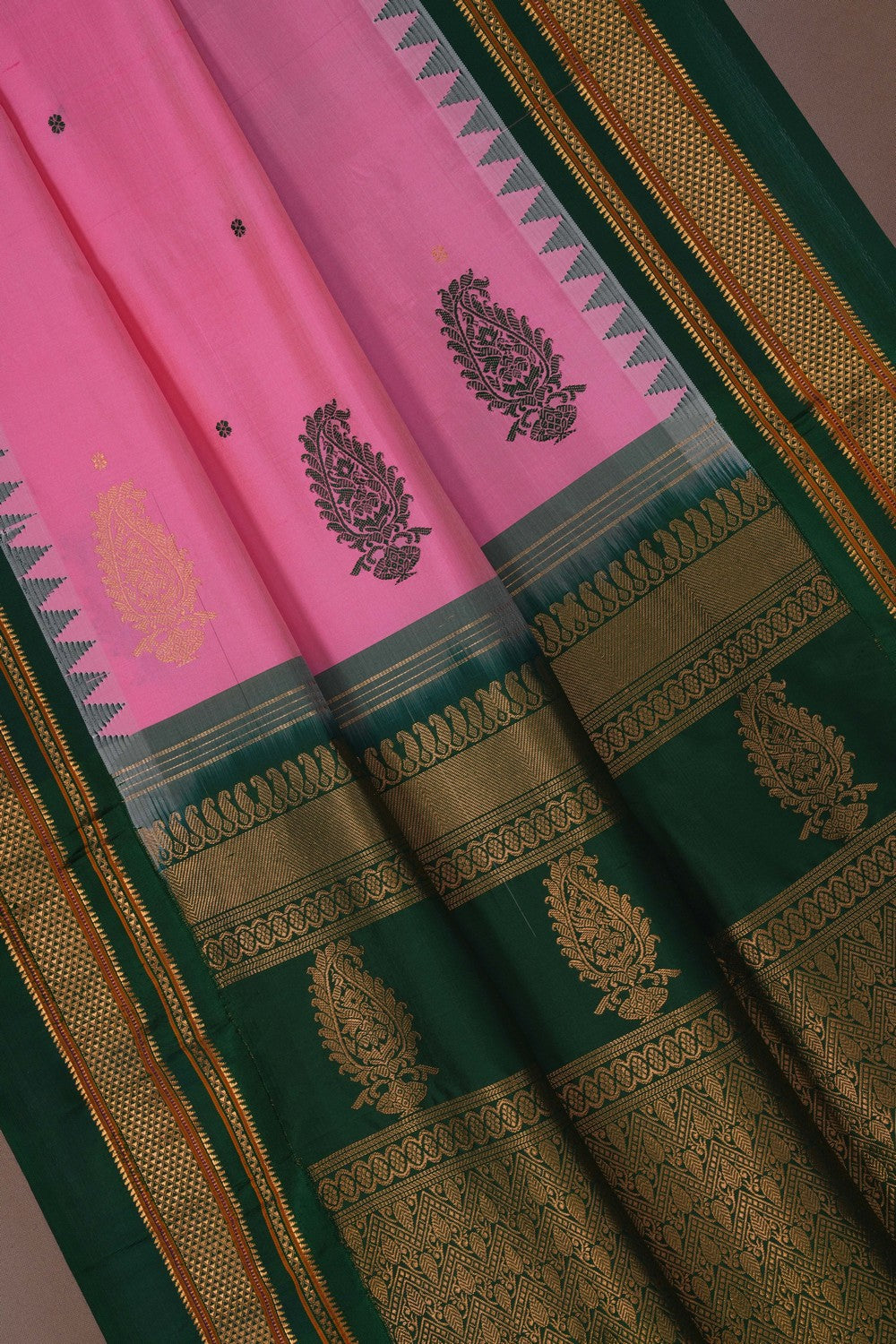 Image of Narayanpet Silk Pink Saree