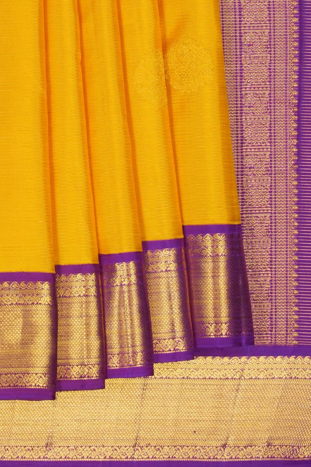 Image of Kanchipattu Yellow Saree