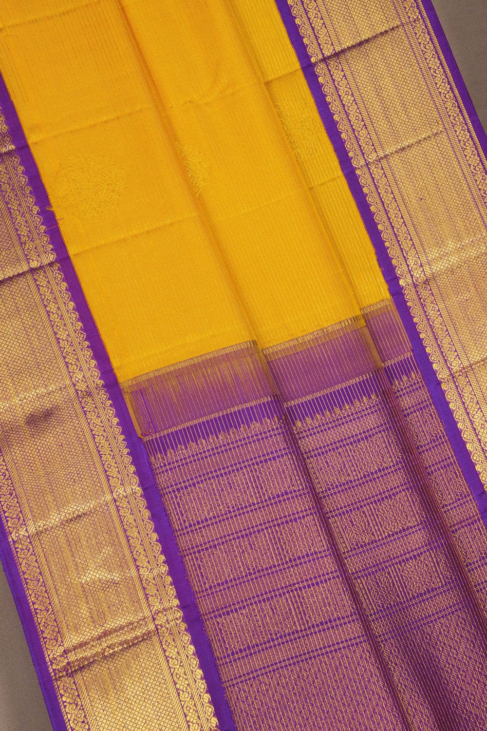 Image of Kanchipattu Yellow Saree