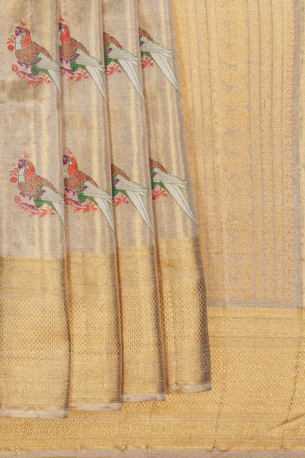 Image of Kanjivaram Tissue Silk Gold Saree