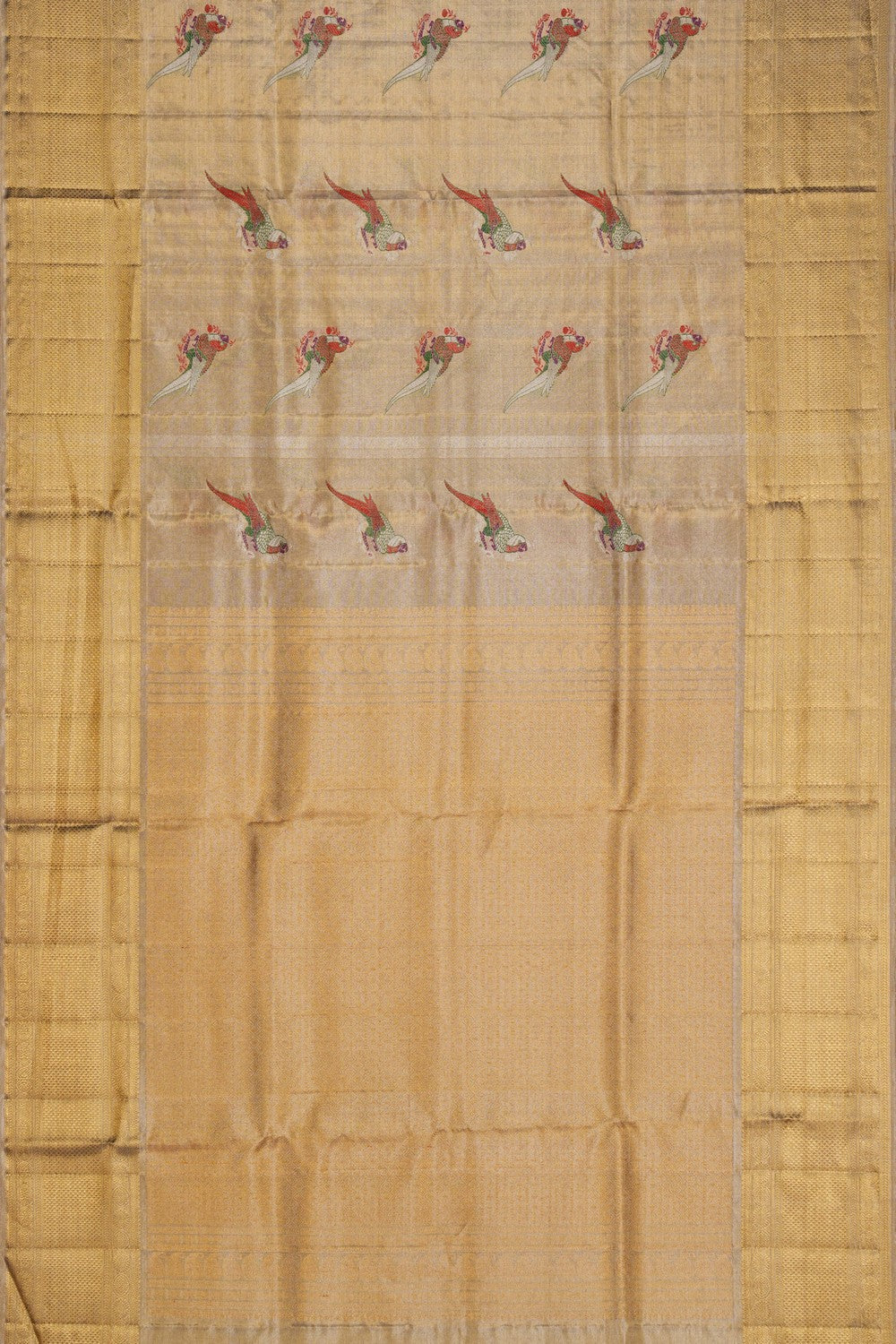 Image of Kanjivaram Tissue Silk Gold Saree