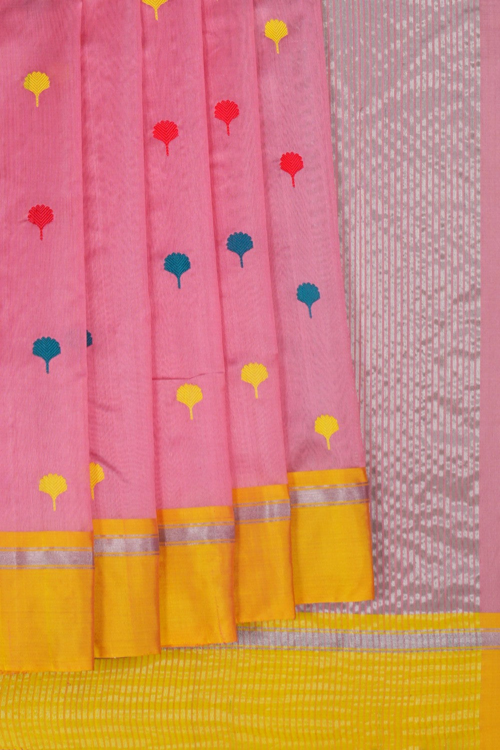 Image of Chanderi Silk Pink Saree
