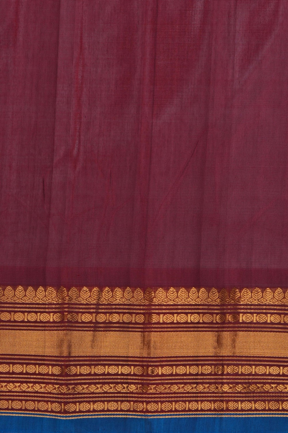 Image of Gadwal Silk Cotton Purple Saree