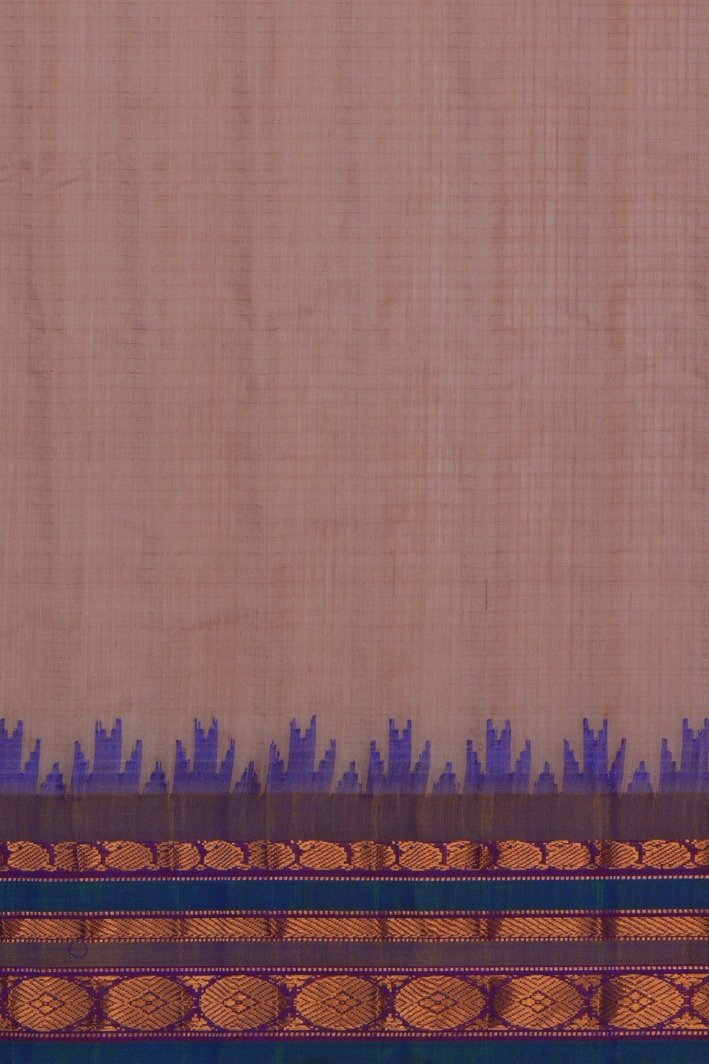 Image of Gadwal Silk Cotton Beige Saree