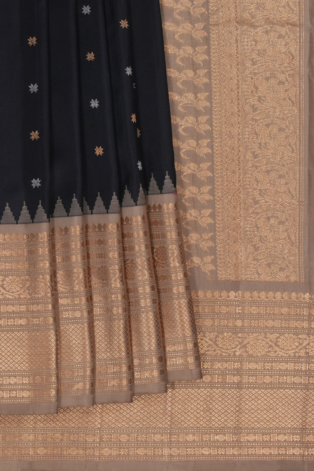 Image of Gadwal Silk Black Saree