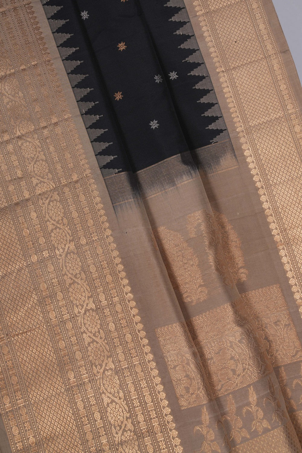 Image of Gadwal Silk Black Saree