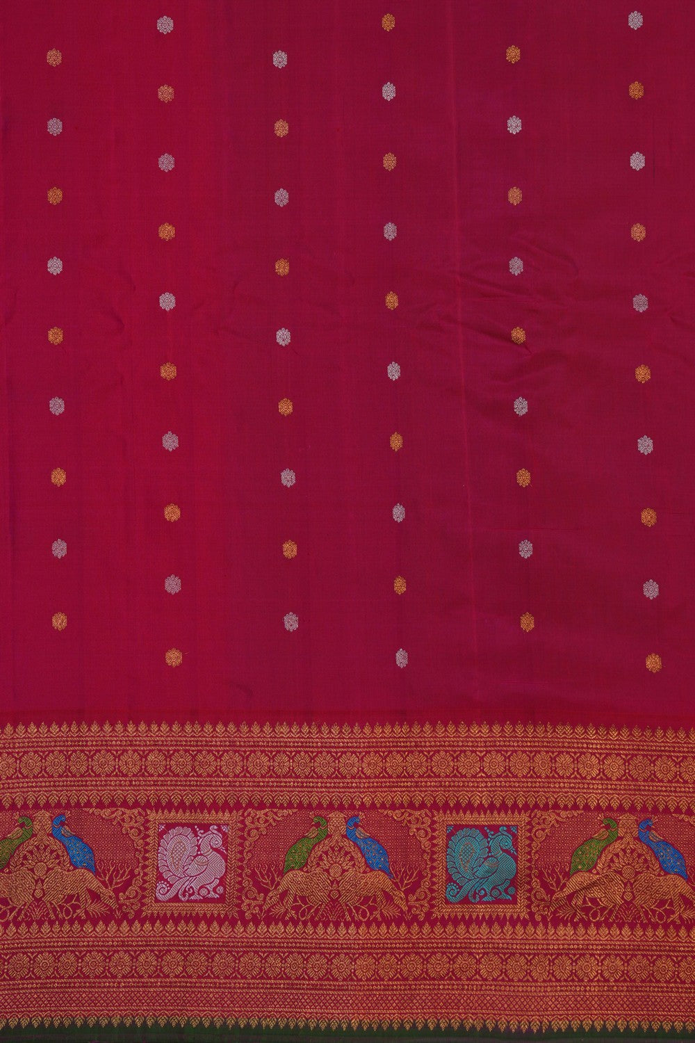 Image of Gadwal Silk Sea Green Saree