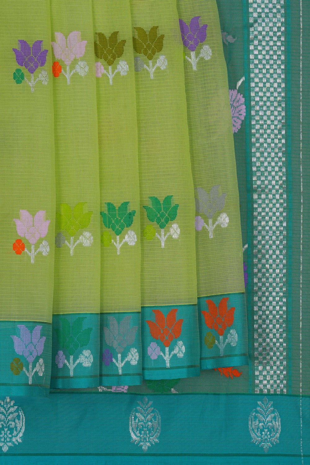 Image of Kota Silk Mint-Green Saree