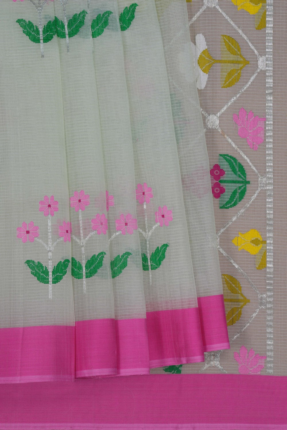 Image of Kota Silk Pista Green Saree