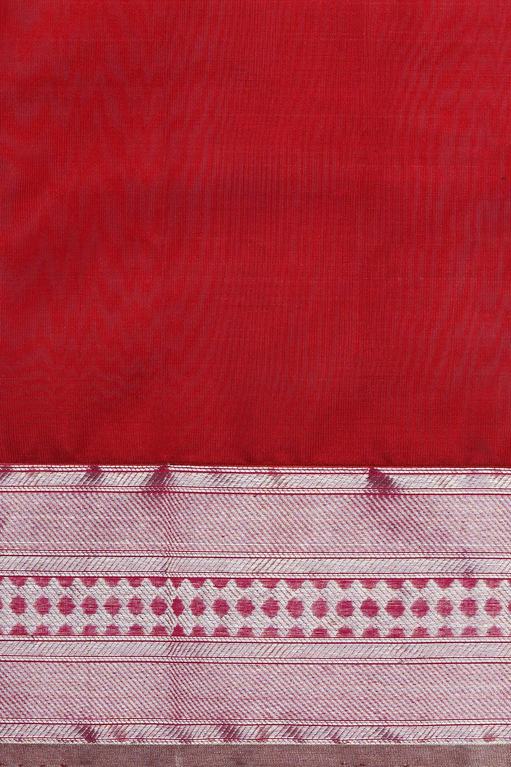 Image of Chanderi Silk Red Saree