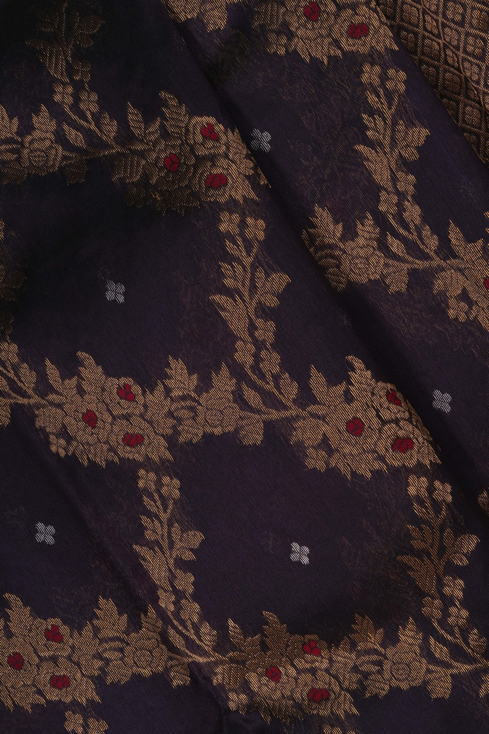 Image of Chanderi Silk Brocade Purple Saree