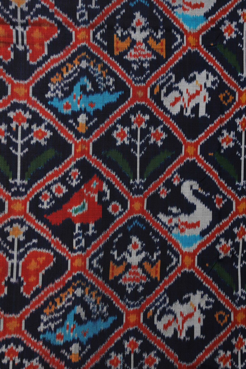 Image of Pochampally Ikat Silk Navy Blue Saree