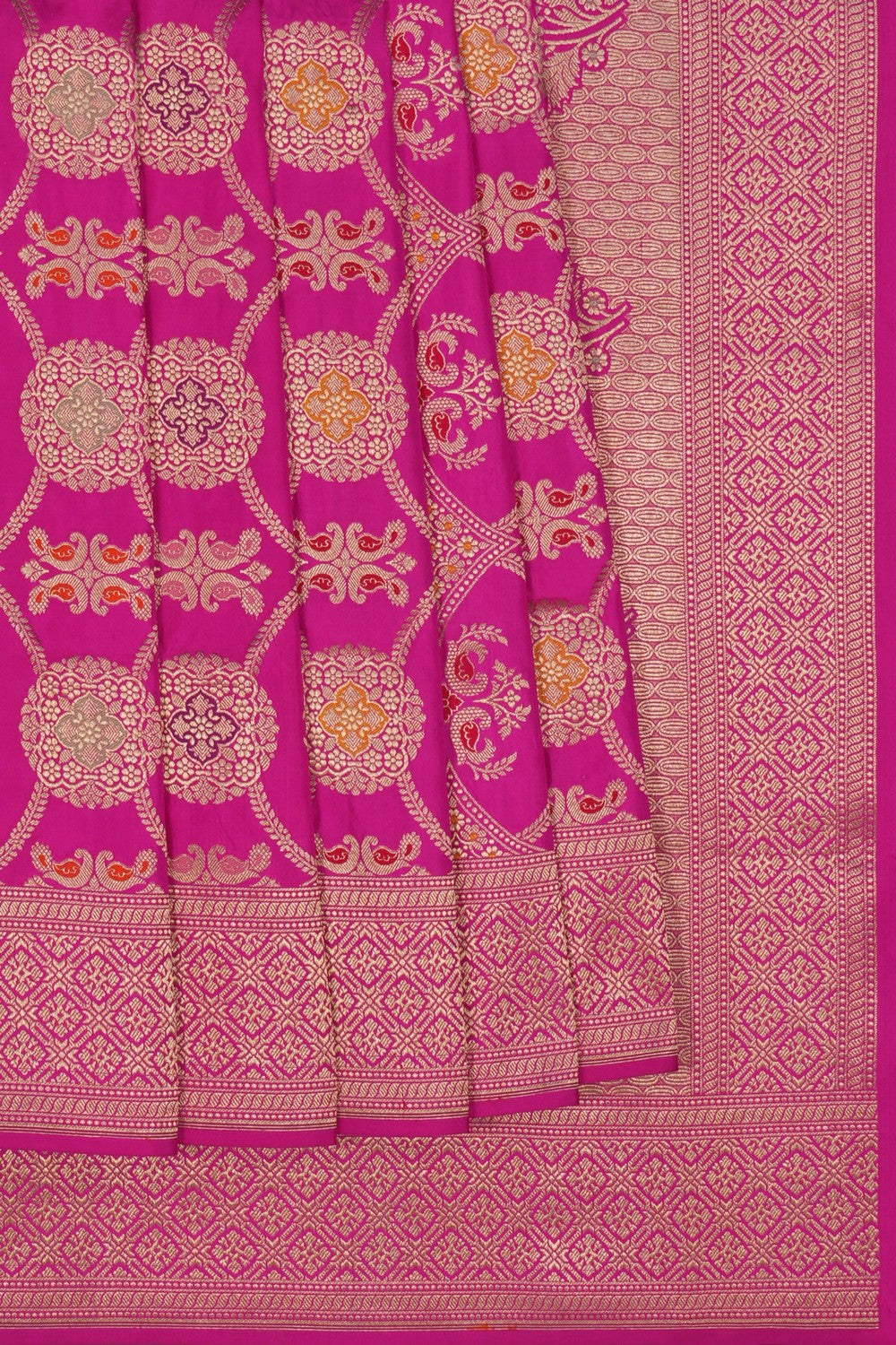 Image of Banarasi Brocade Silk Pink Saree