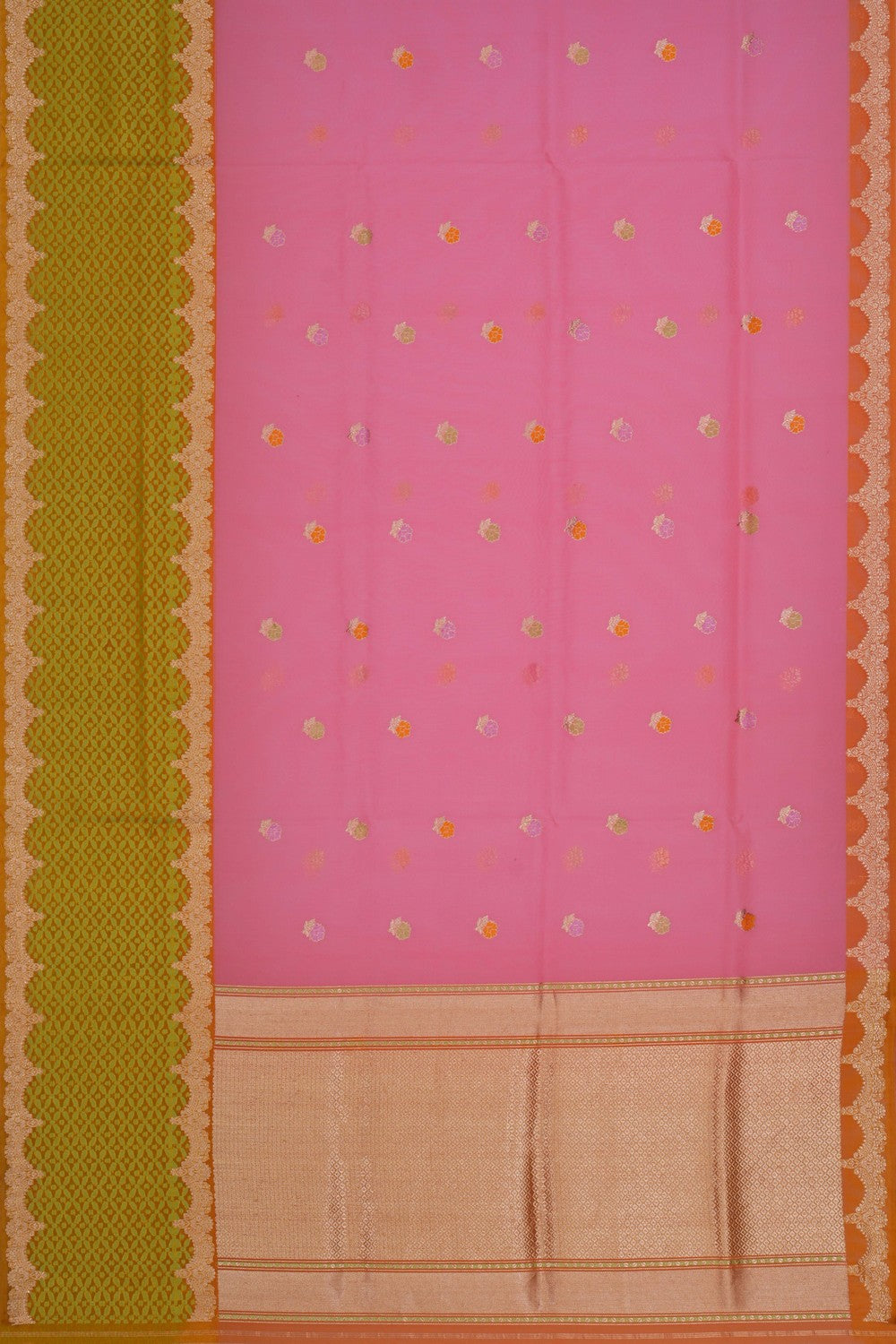 Image of Banarasi Kora Pink Saree