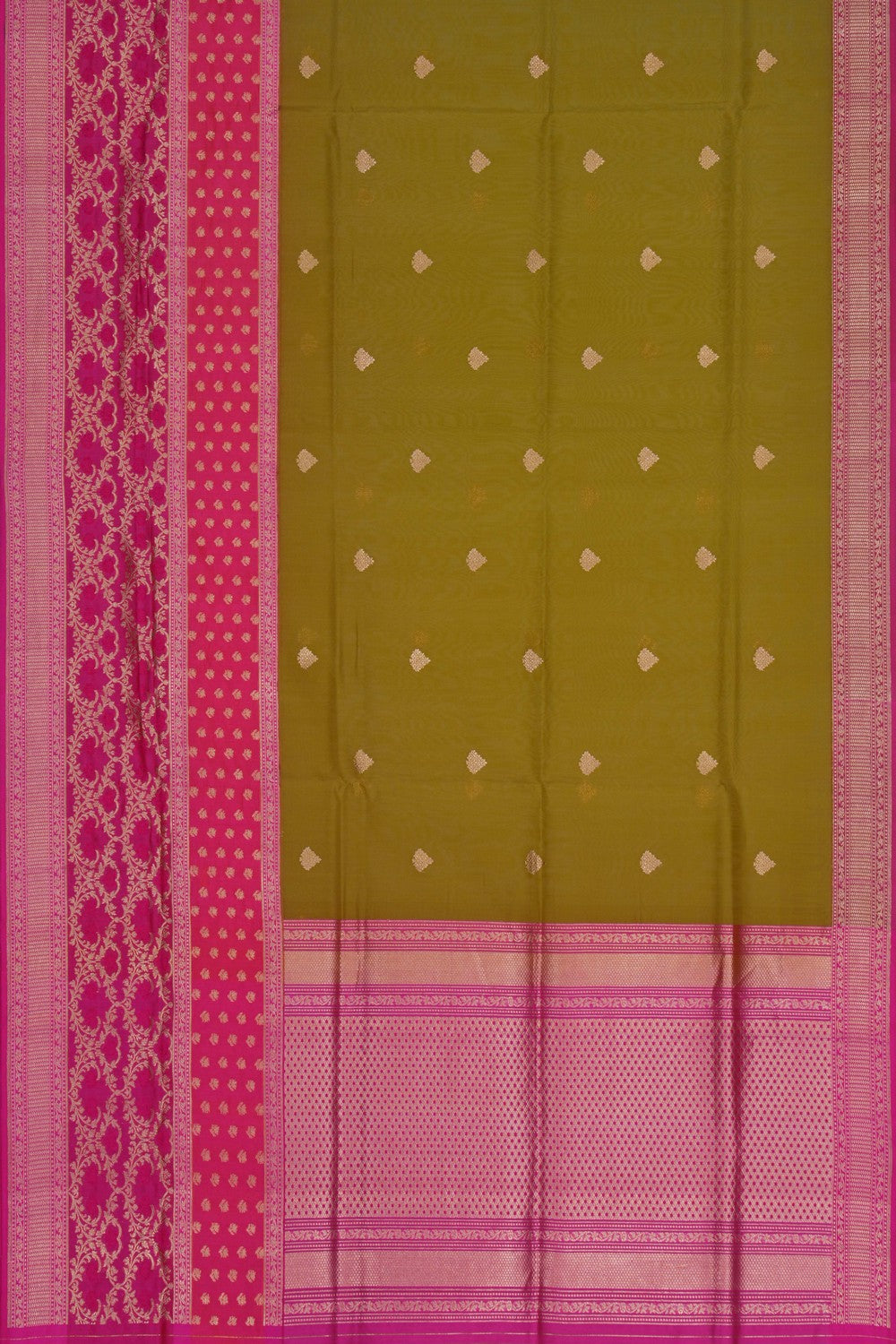 Image of Banarasi Kora Green Saree