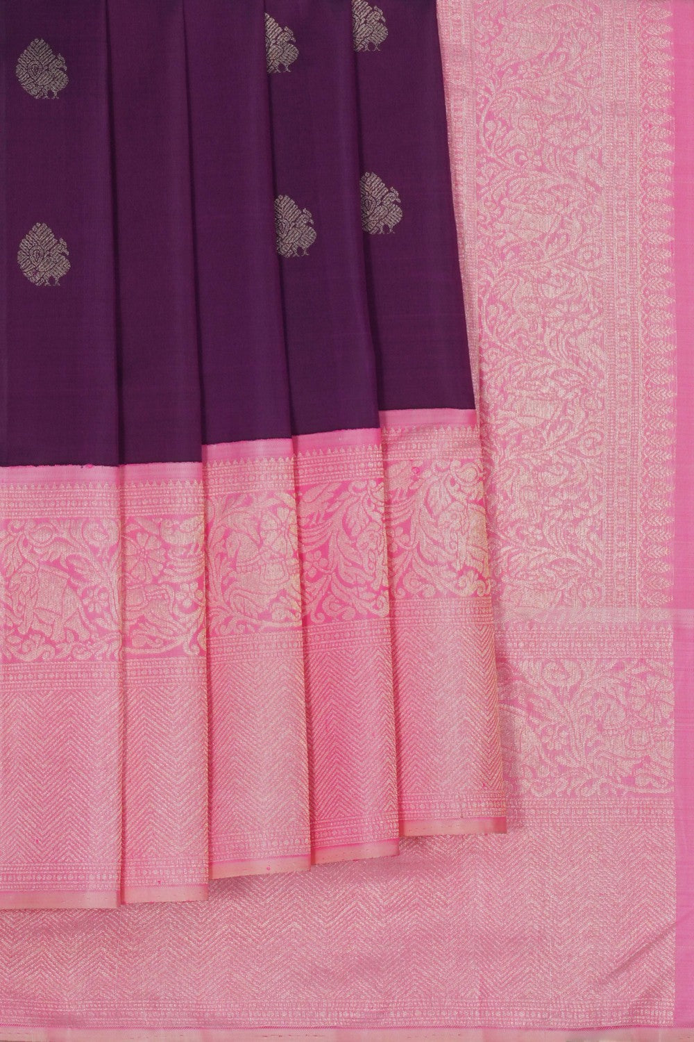 Image of Kanjivaram Silk Purple Saree