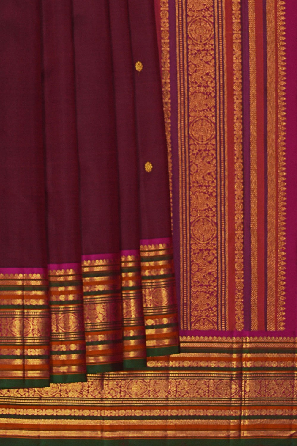 Image of Kanjivaram Silk Brown Saree