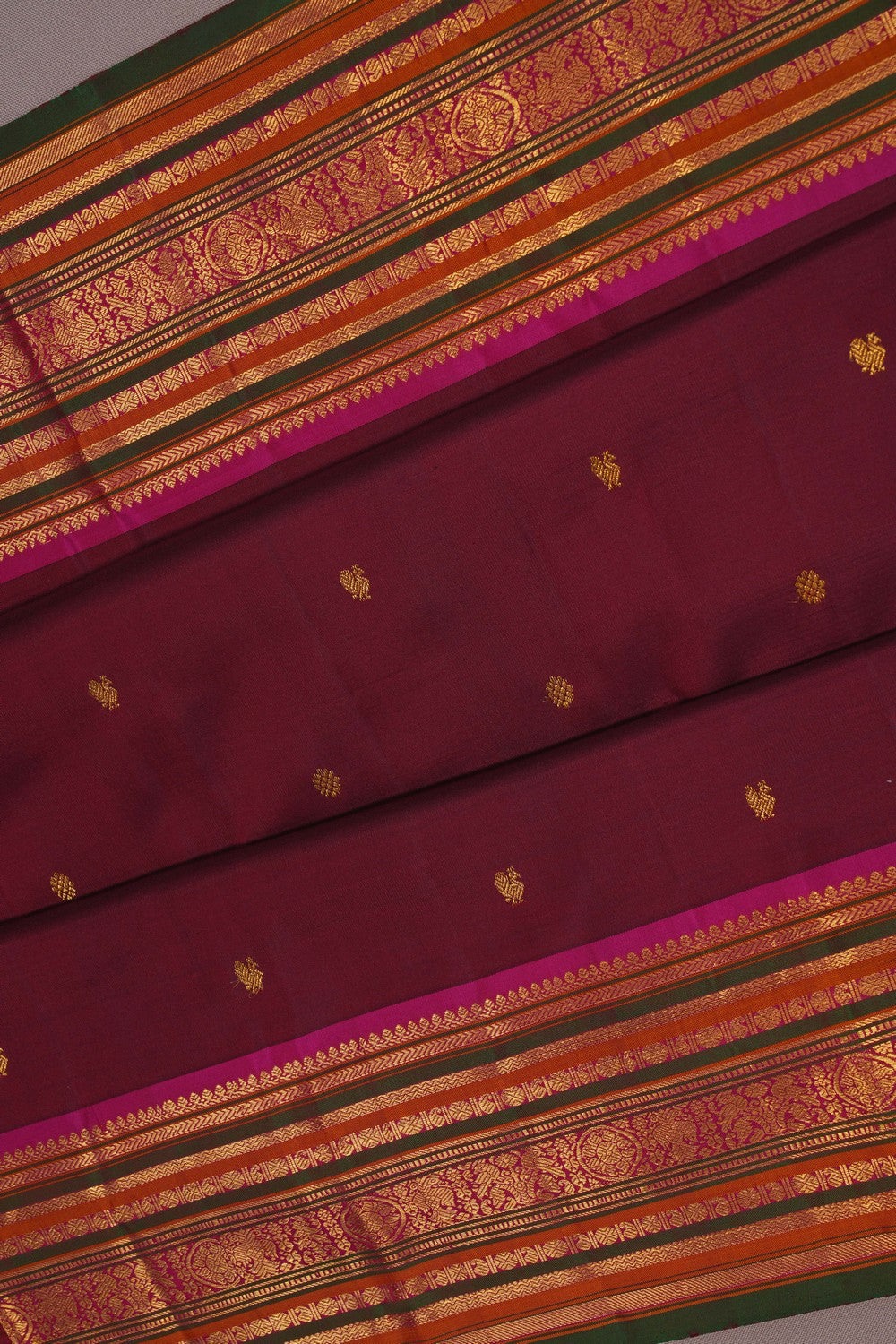 Image of Kanjivaram Silk Brown Saree
