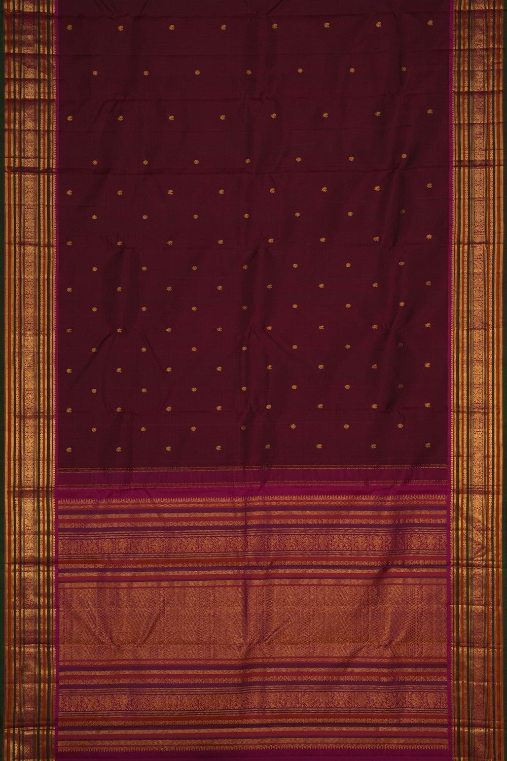 Image of Kanjivaram Silk Brown Saree