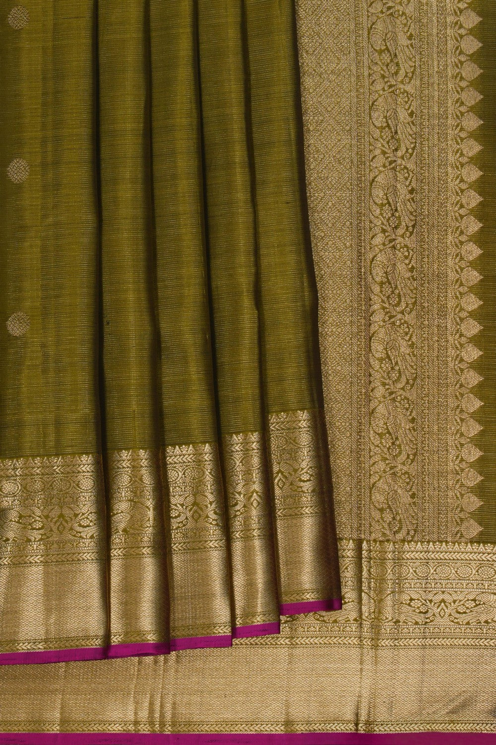Image of Kanjivaram Silk Green Saree