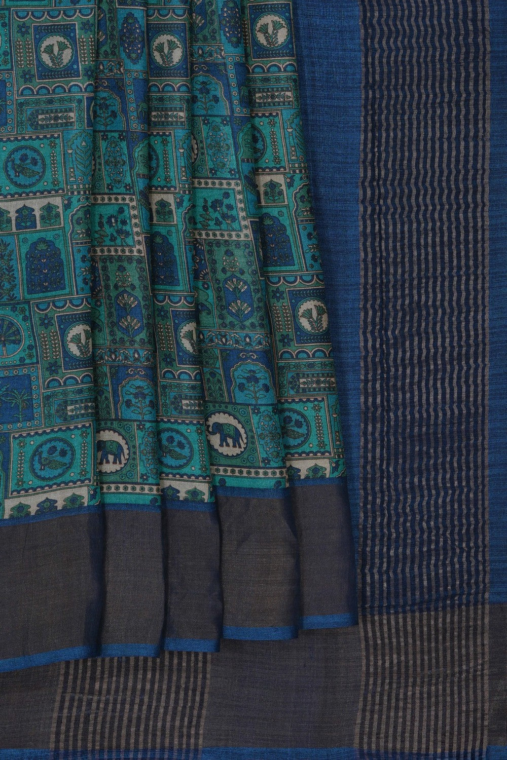 Image of Tussar Silk Printed Saree