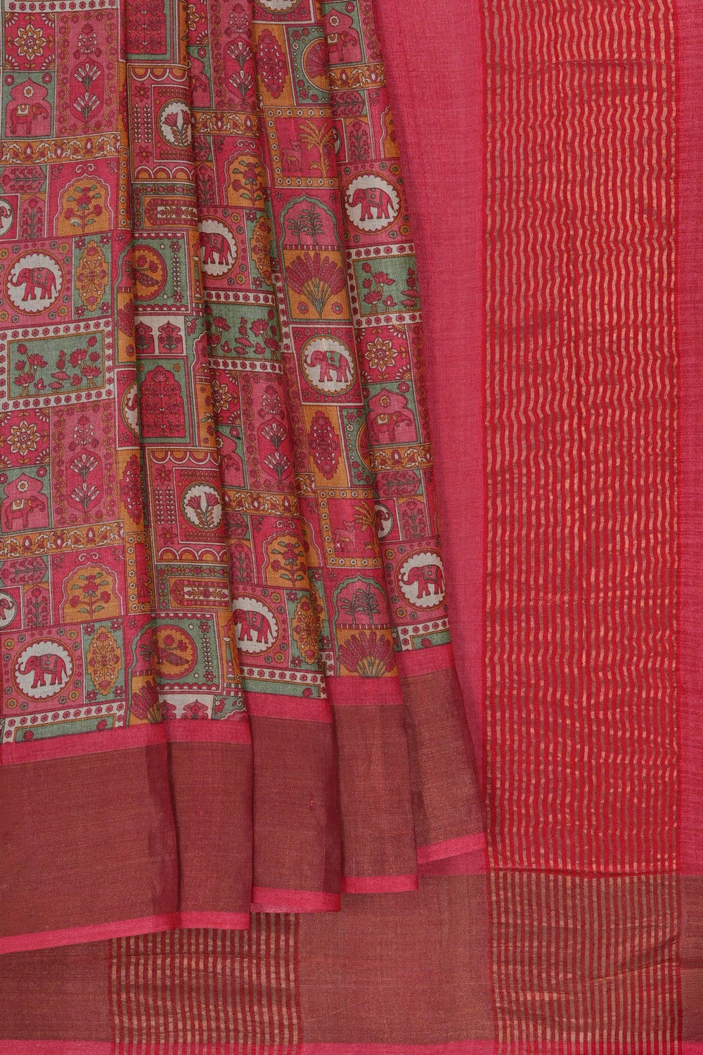 Image of Tussar Silk Printed Saree