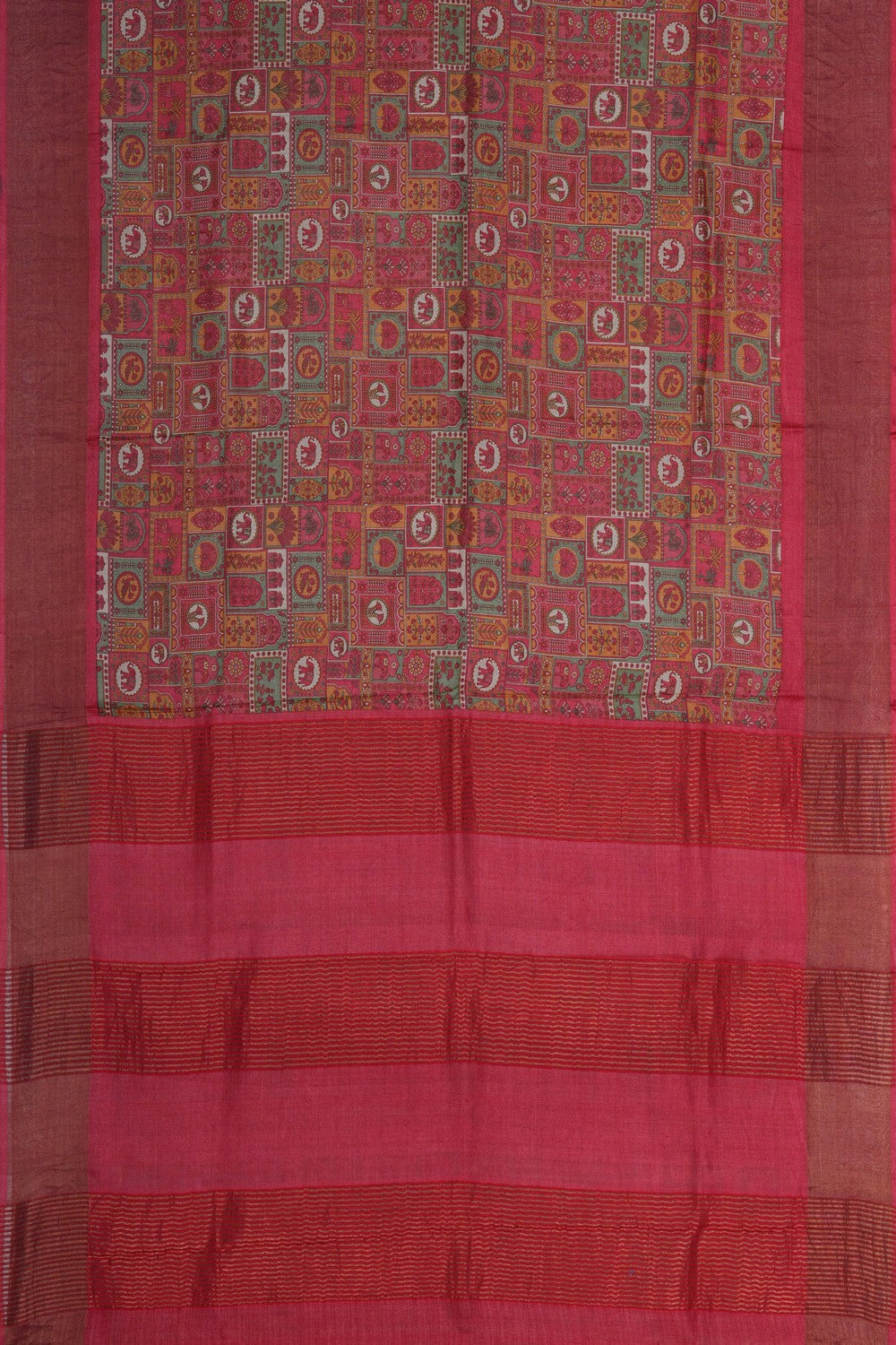 Image of Tussar Silk Printed Saree