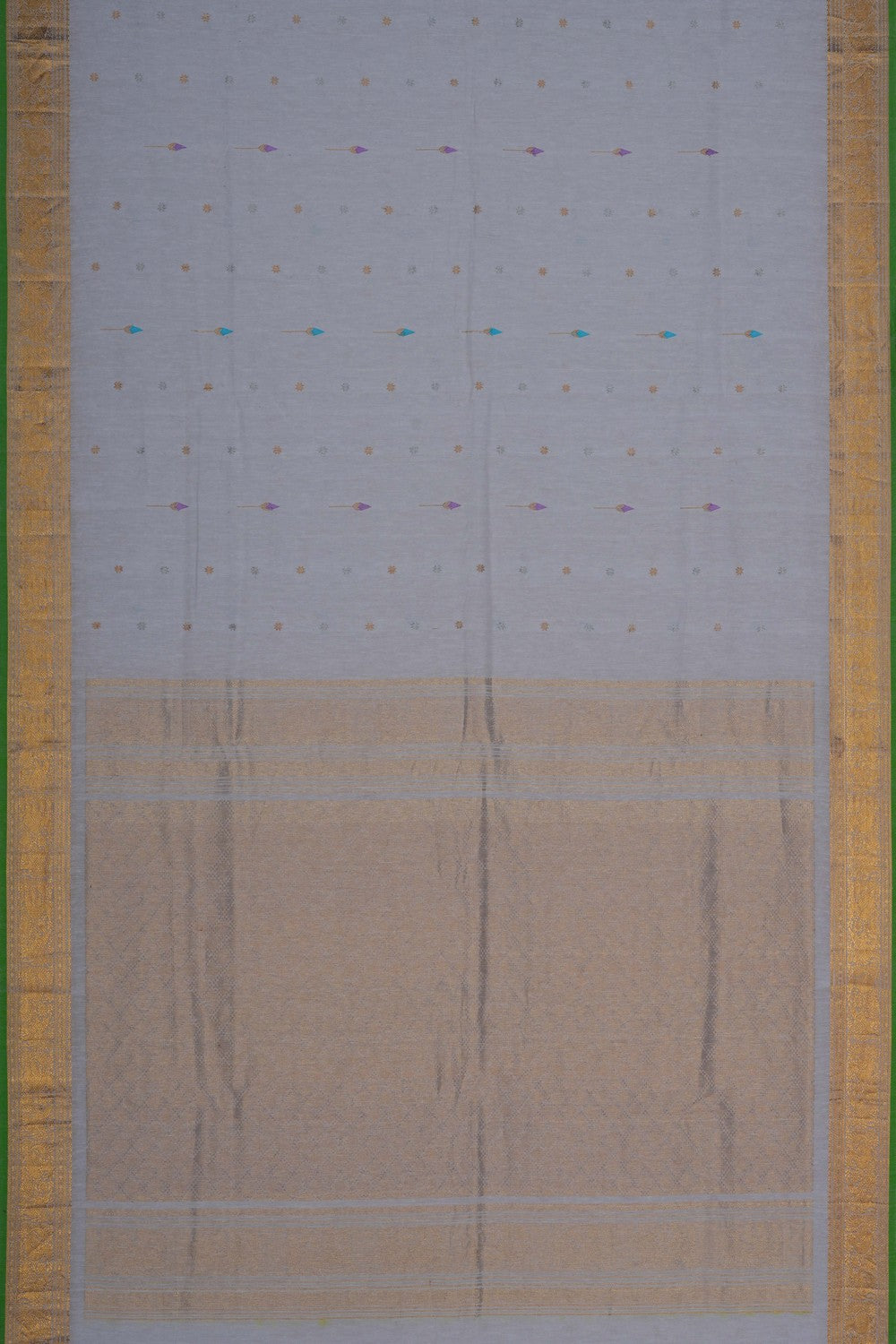 Image of Gadwal Silk White Saree