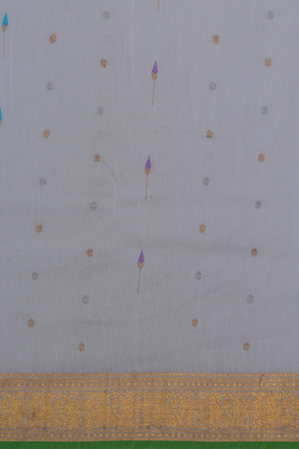 Image of Gadwal Silk White Saree