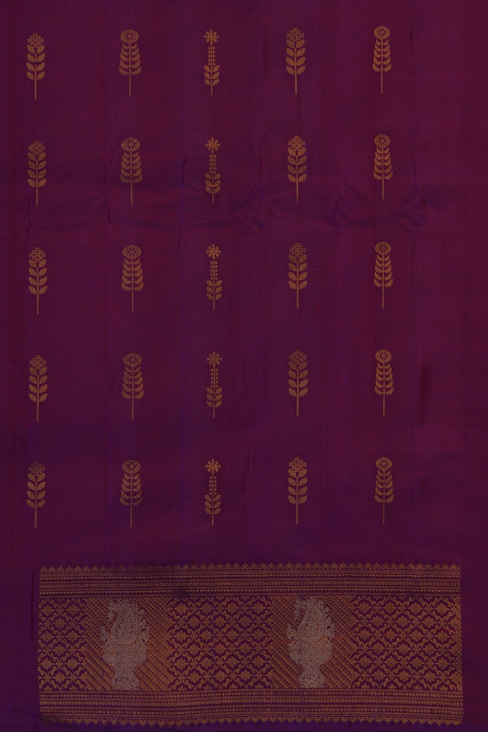 Image of Gadwal Silk Red Saree