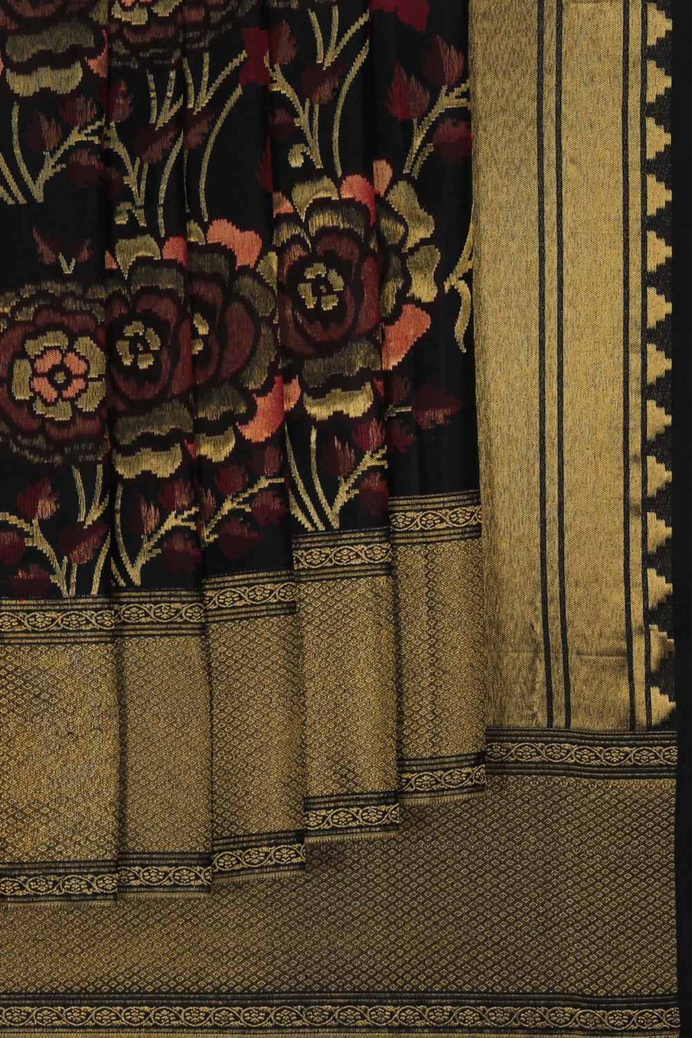 Image of Kanjivaram Silk Black Saree