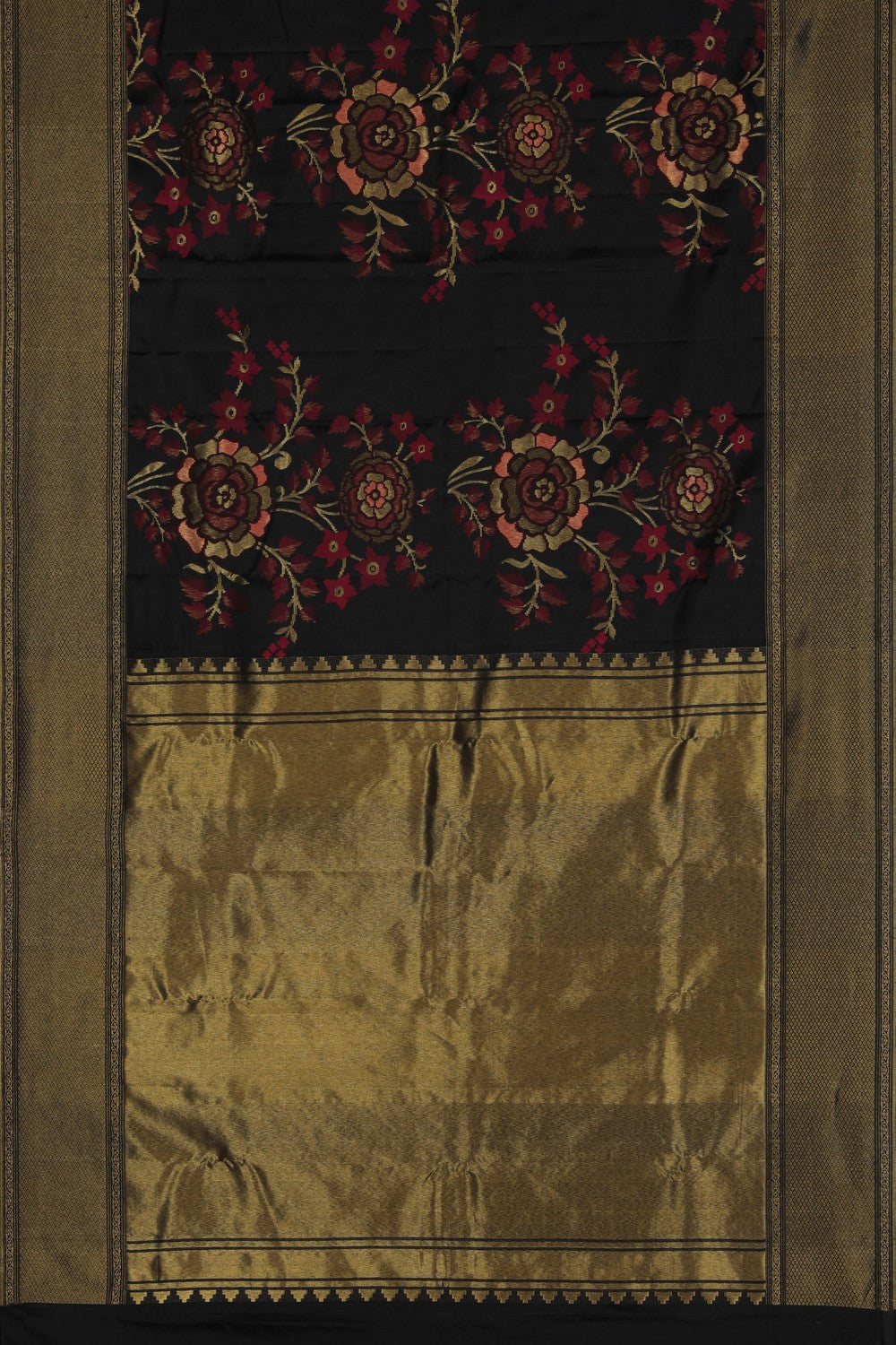 Image of Kanjivaram Silk Black Saree
