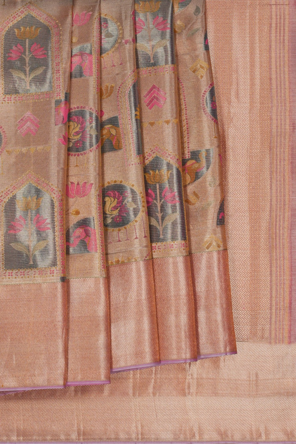 Image of Kanchipattu Tissue Brocade Gold Saree